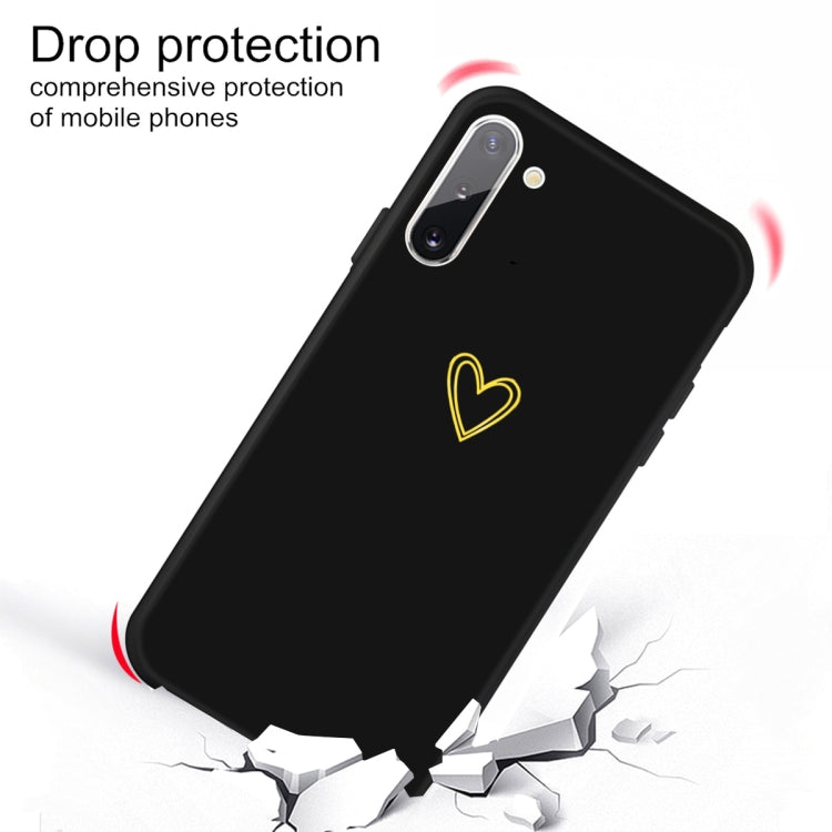 For Galaxy Note10 Golden Love Heart Pattern Frosted TPU Protective Case