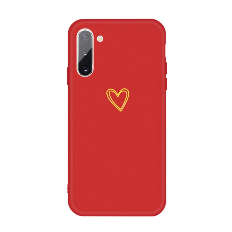 For Galaxy Note10 Golden Love Heart Pattern Frosted TPU Protective Case