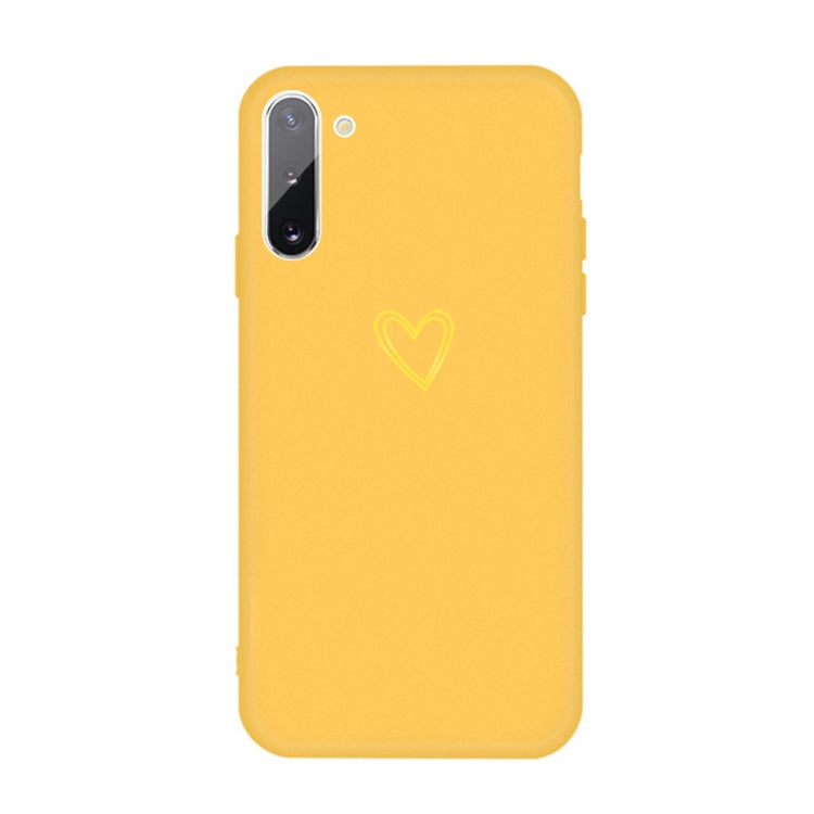 For Galaxy Note10 Golden Love Heart Pattern Frosted TPU Protective Case