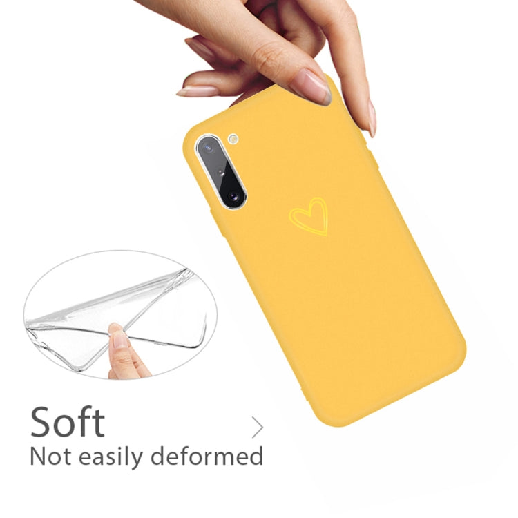 For Galaxy Note10 Golden Love Heart Pattern Frosted TPU Protective Case