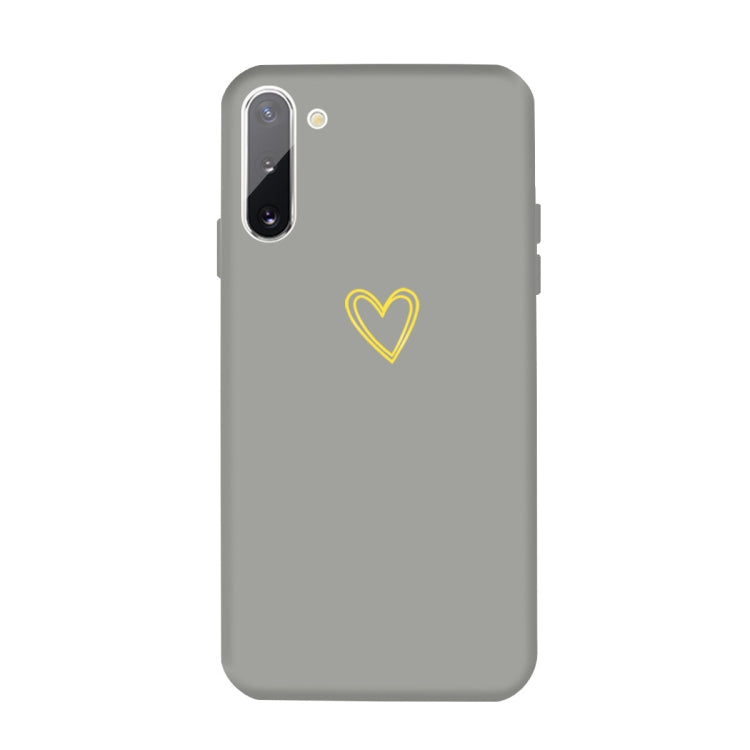For Galaxy Note10 Golden Love Heart Pattern Frosted TPU Protective Case