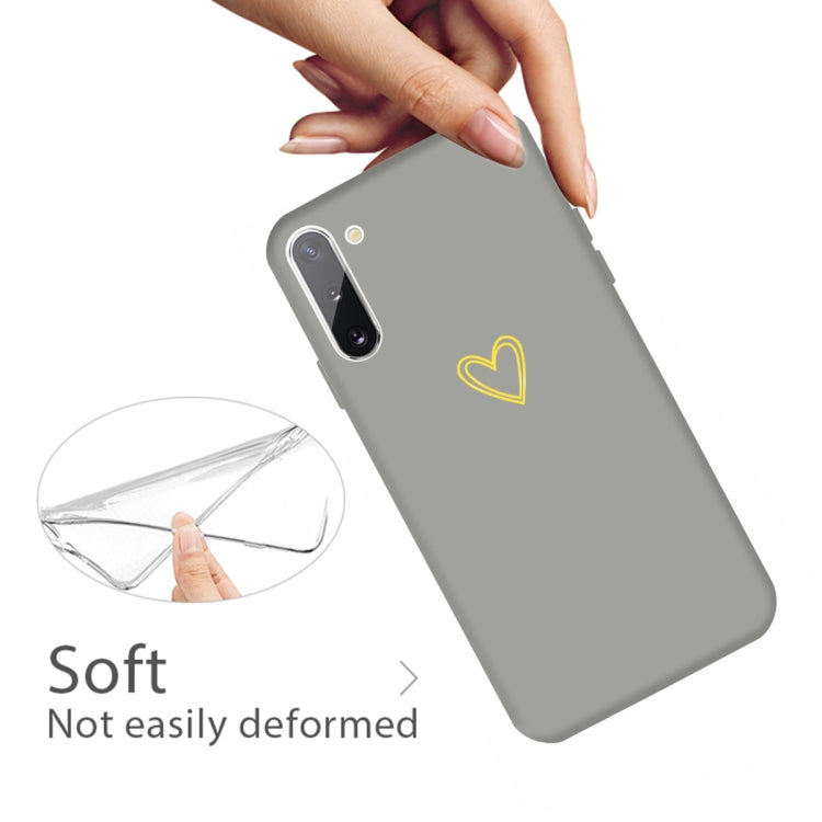 For Galaxy Note10 Golden Love Heart Pattern Frosted TPU Protective Case