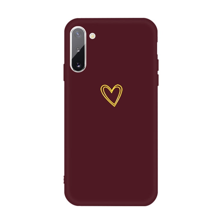 For Galaxy Note10 Golden Love Heart Pattern Frosted TPU Protective Case