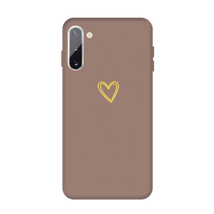For Galaxy Note10 Golden Love Heart Pattern Frosted TPU Protective Case