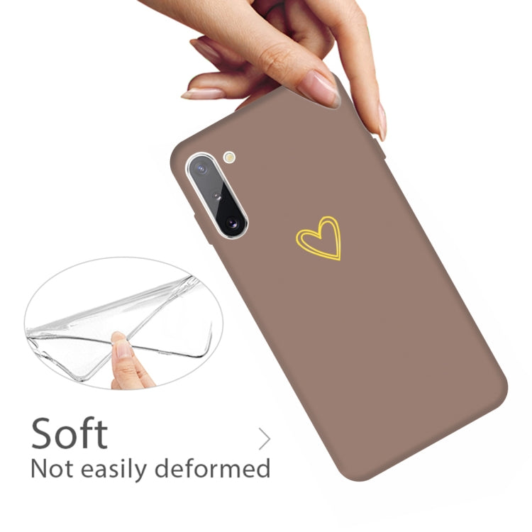 For Galaxy Note10 Golden Love Heart Pattern Frosted TPU Protective Case