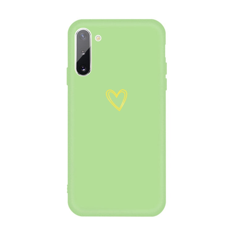For Galaxy Note10 Golden Love Heart Pattern Frosted TPU Protective Case