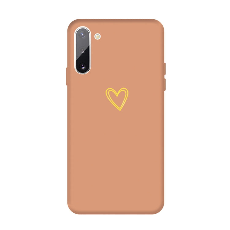 For Galaxy Note10 Golden Love Heart Pattern Frosted TPU Protective Case