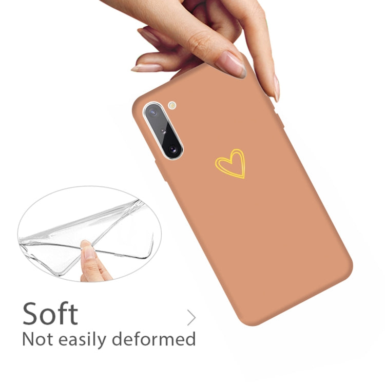 For Galaxy Note10 Golden Love Heart Pattern Frosted TPU Protective Case