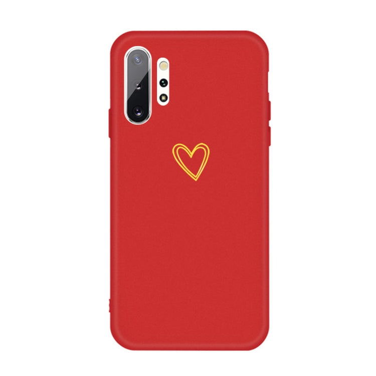 For Galaxy Note10+ Golden Love Heart Pattern Frosted TPU Protective Case