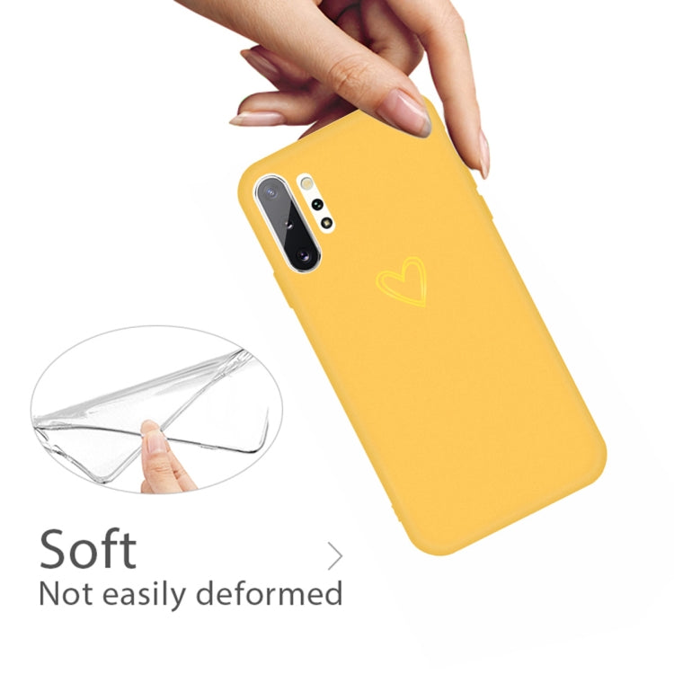 For Galaxy Note10+ Golden Love Heart Pattern Frosted TPU Protective Case