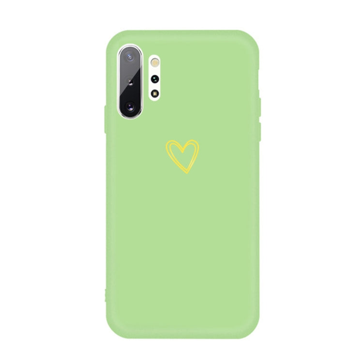 For Galaxy Note10+ Golden Love Heart Pattern Frosted TPU Protective Case
