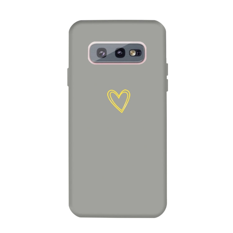 For Galaxy S10 Golden Love Heart Pattern Frosted TPU Protective Case