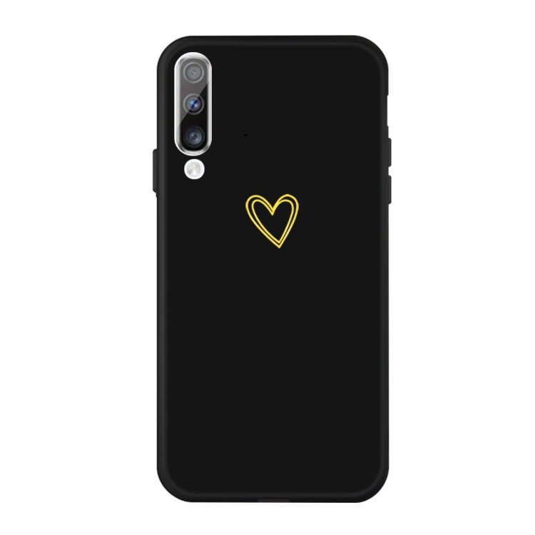 For Galaxy A70 Golden Love Heart Pattern Frosted TPU Protective Case