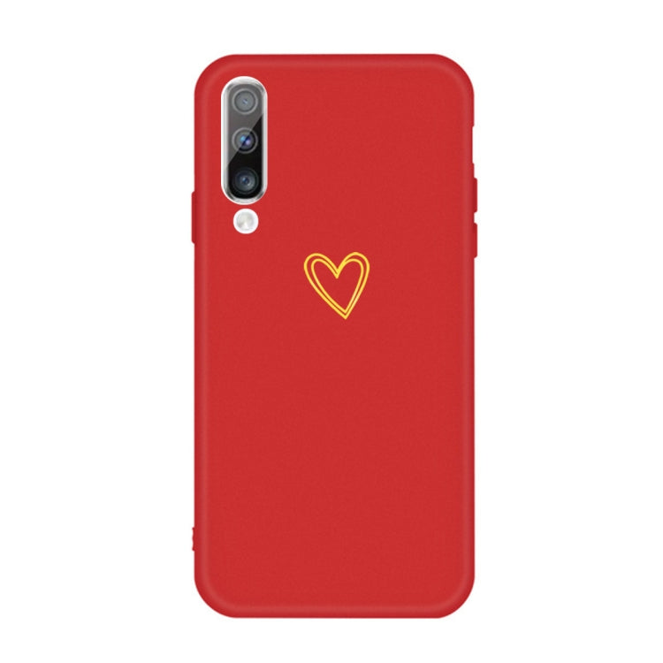 For Galaxy A70 Golden Love Heart Pattern Frosted TPU Protective Case