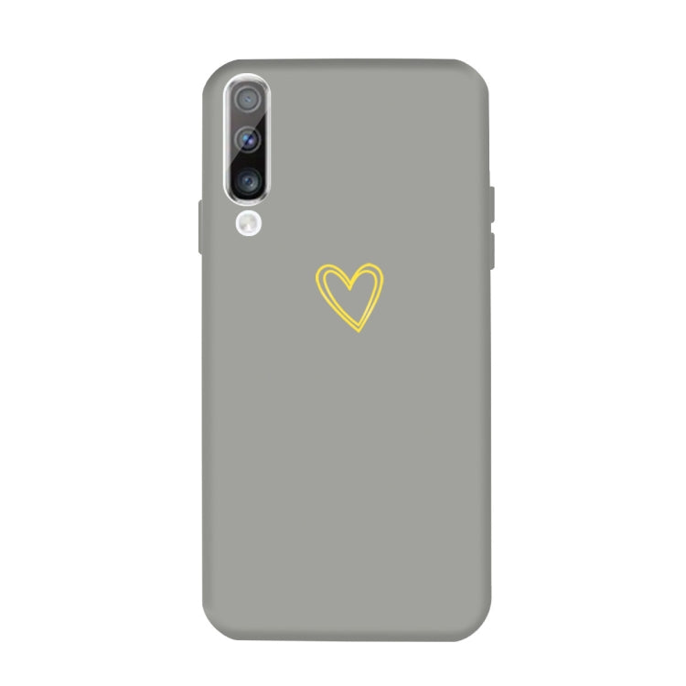 For Galaxy A70 Golden Love Heart Pattern Frosted TPU Protective Case