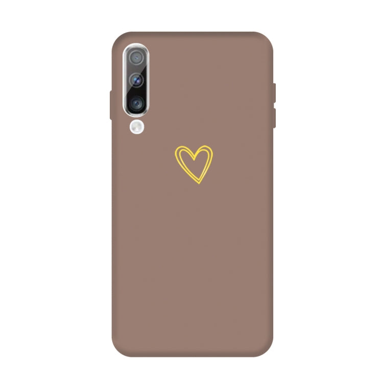 For Galaxy A70 Golden Love Heart Pattern Frosted TPU Protective Case
