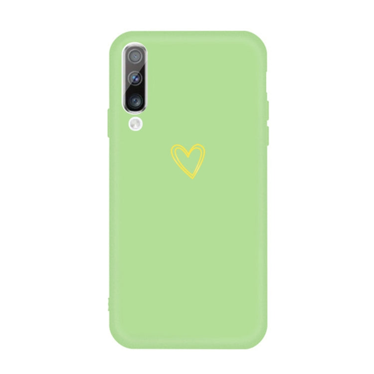 For Galaxy A70 Golden Love Heart Pattern Frosted TPU Protective Case