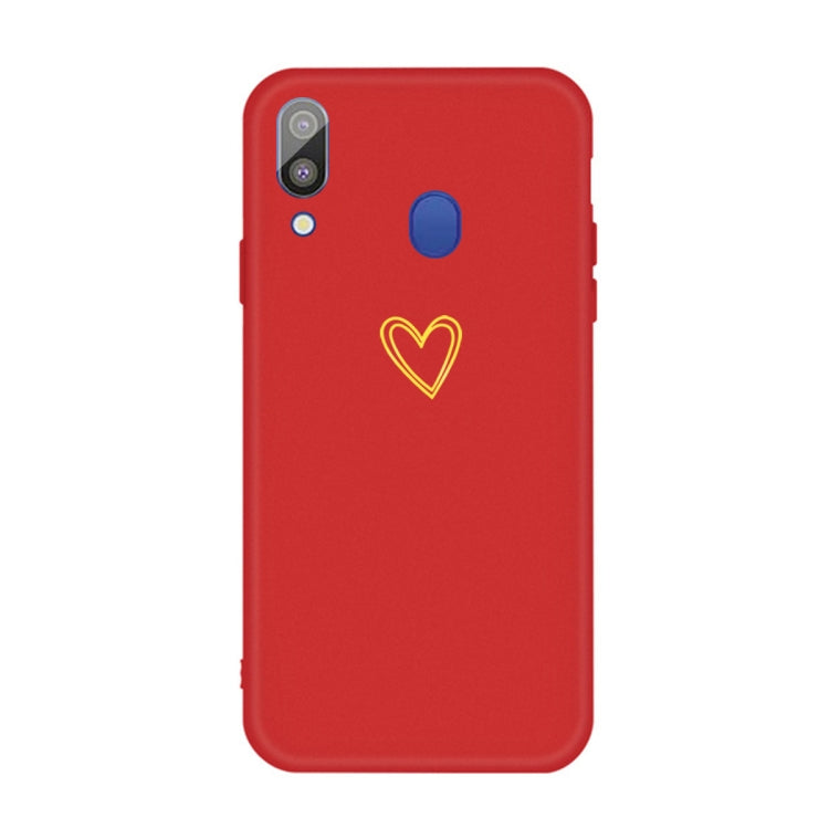 For Galaxy A30 Golden Love Heart Pattern Frosted TPU Protective Case