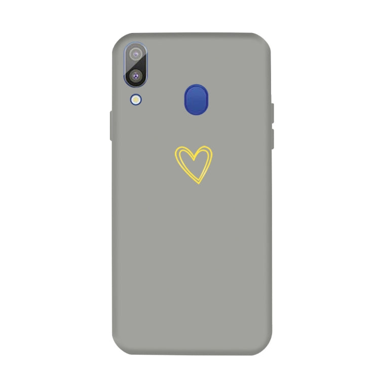 For Galaxy A30 Golden Love Heart Pattern Frosted TPU Protective Case