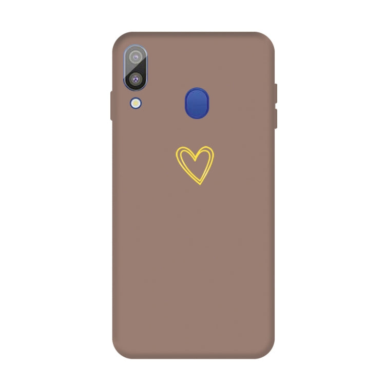 For Galaxy A30 Golden Love Heart Pattern Frosted TPU Protective Case