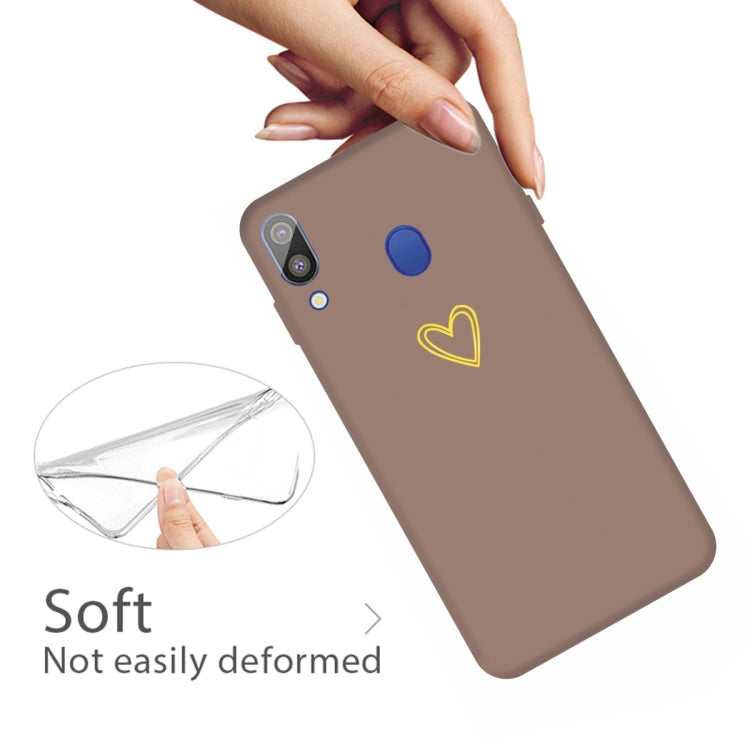 For Galaxy A30 Golden Love Heart Pattern Frosted TPU Protective Case