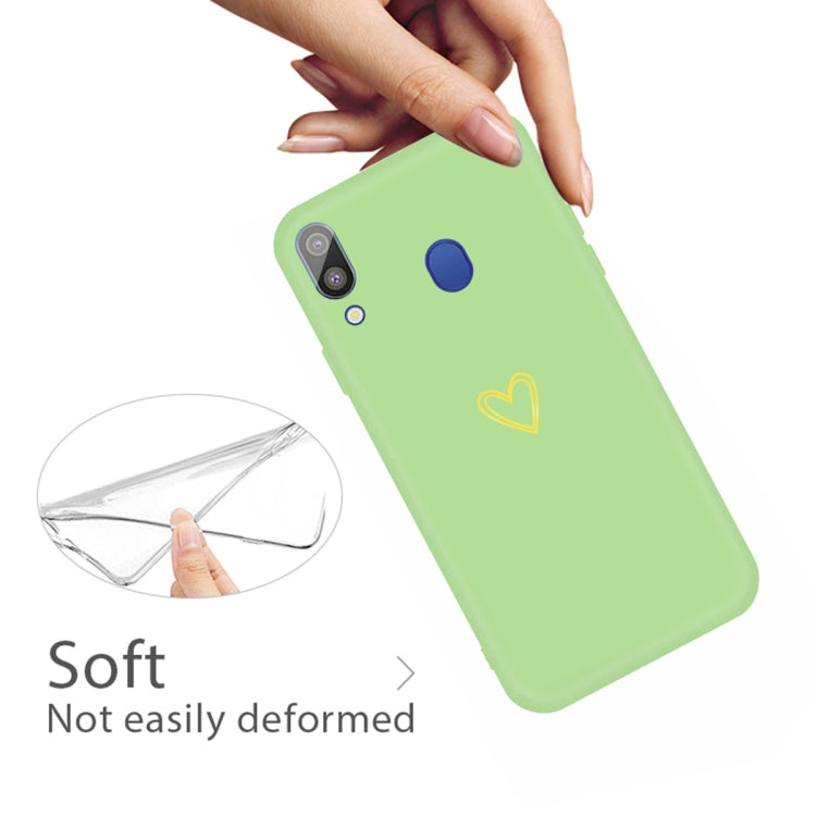 For Galaxy A30 Golden Love Heart Pattern Frosted TPU Protective Case