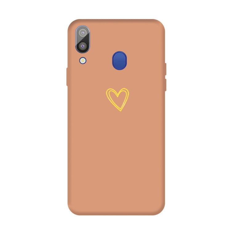 For Galaxy A30 Golden Love Heart Pattern Frosted TPU Protective Case