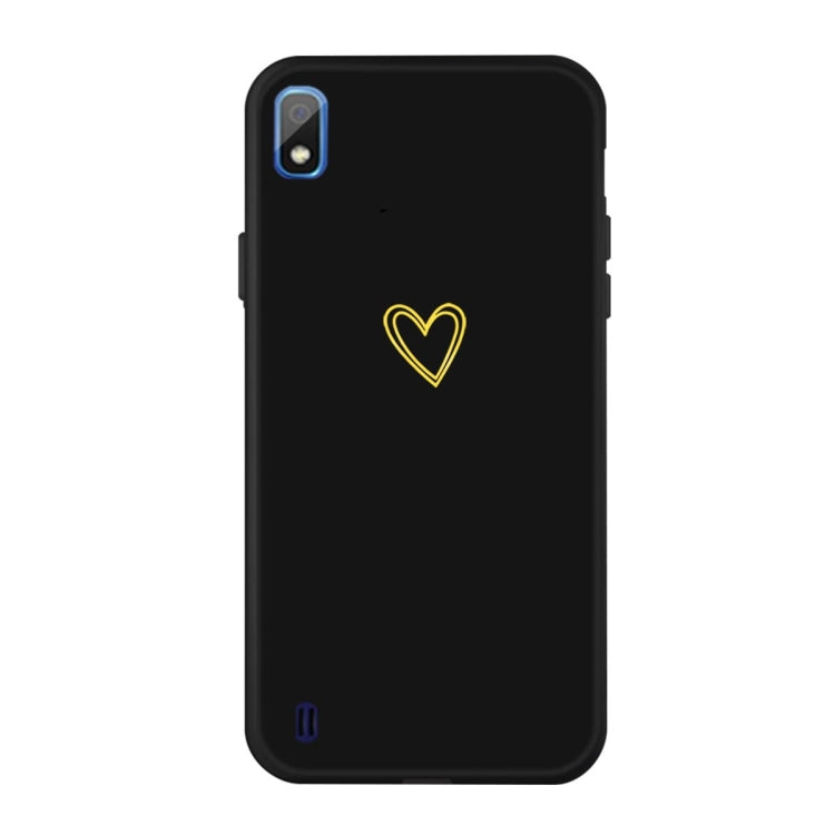 For Galaxy A10 Golden Love Heart Pattern Frosted TPU Protective Case