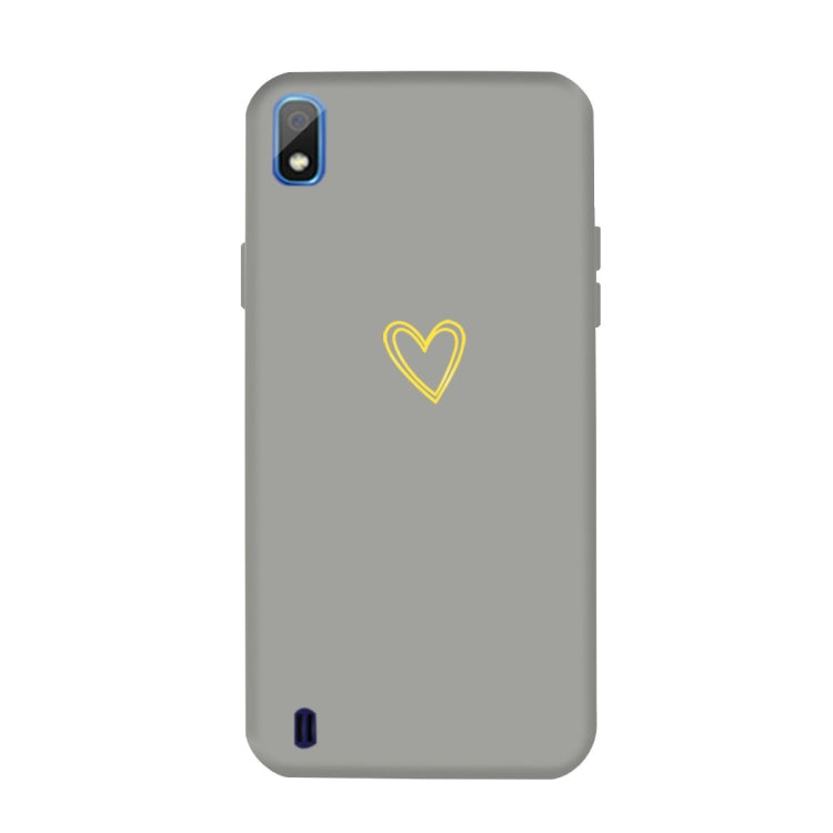 For Galaxy A10 Golden Love Heart Pattern Frosted TPU Protective Case