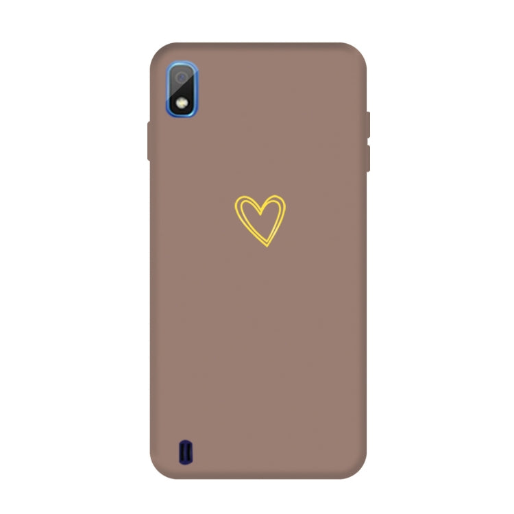 For Galaxy A10 Golden Love Heart Pattern Frosted TPU Protective Case