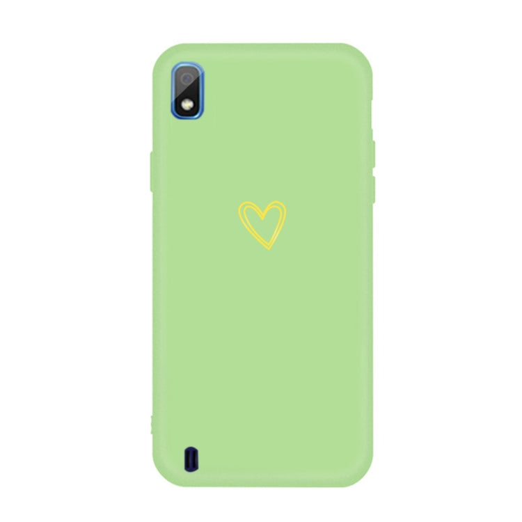 For Galaxy A10 Golden Love Heart Pattern Frosted TPU Protective Case