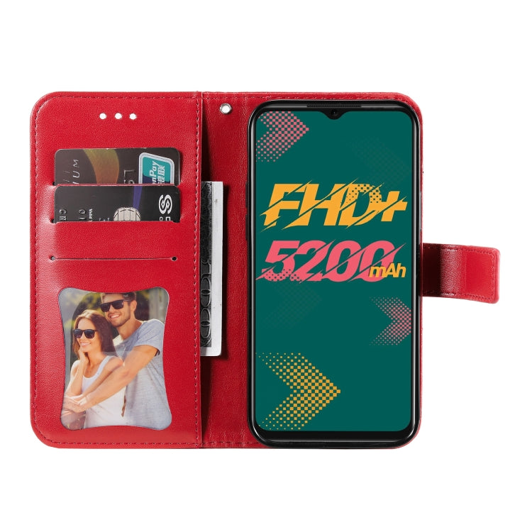 For Infinix Hot 11 7-petal Flowers Embossing Pattern Horizontal Flip Leather Case