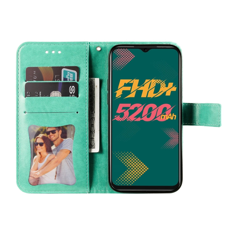 For Infinix Hot 11 7-petal Flowers Embossing Pattern Horizontal Flip Leather Case