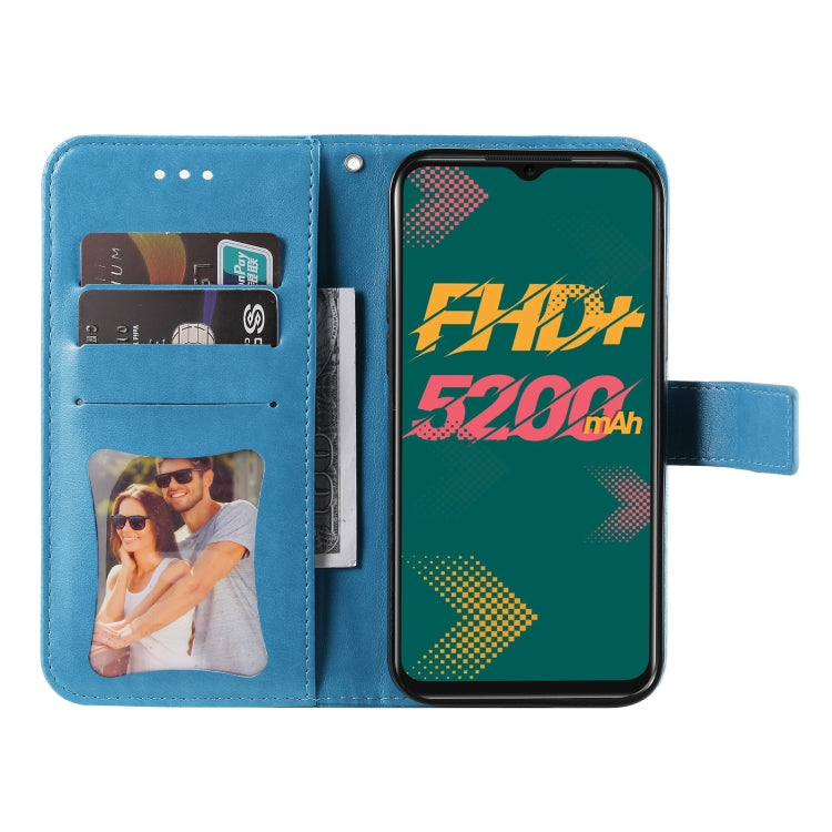 For Infinix Hot 11 7-petal Flowers Embossing Pattern Horizontal Flip Leather Case