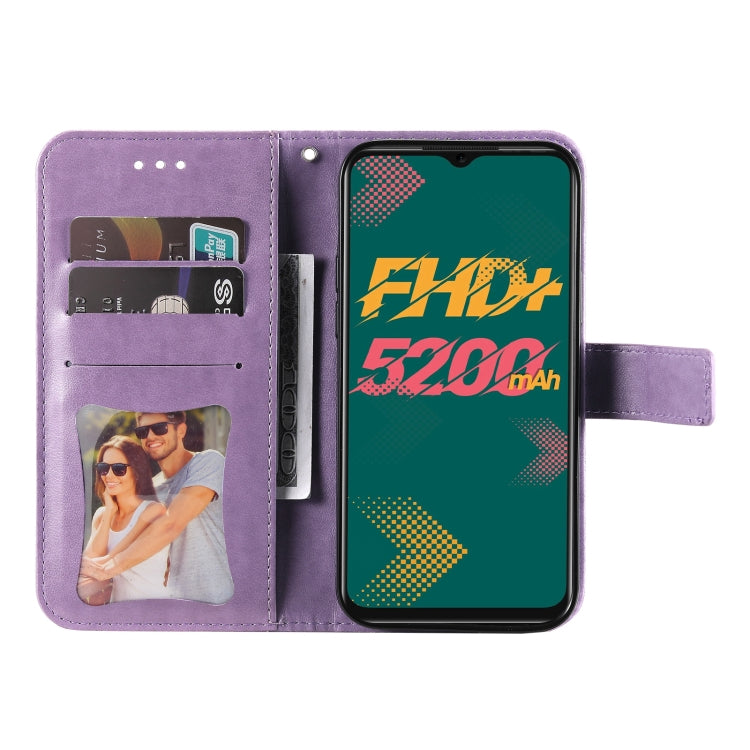 For Infinix Hot 11 7-petal Flowers Embossing Pattern Horizontal Flip Leather Case