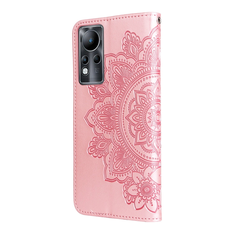 For Infinix Note 11 7-petal Flowers Embossing Pattern Horizontal Flip Leather Case