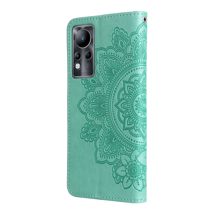 For Infinix Note 11 7-petal Flowers Embossing Pattern Horizontal Flip Leather Case