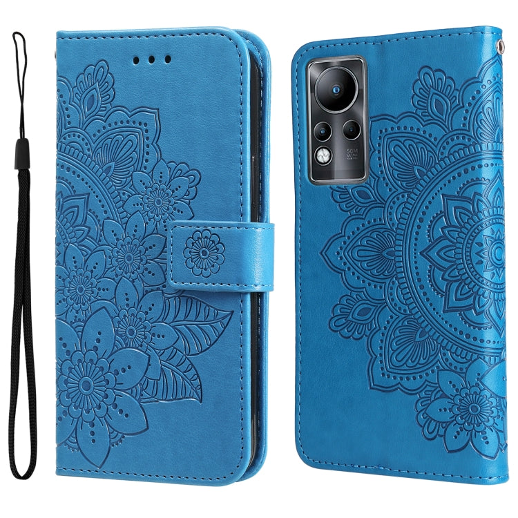 For Infinix Note 11 7-petal Flowers Embossing Pattern Horizontal Flip Leather Case