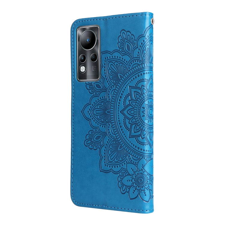 For Infinix Note 11 7-petal Flowers Embossing Pattern Horizontal Flip Leather Case