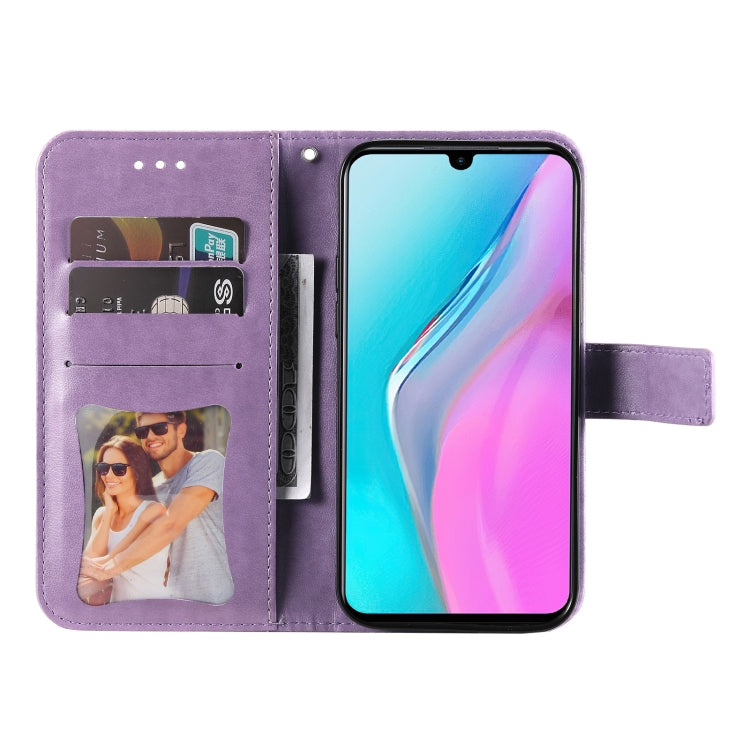 For Infinix Note 11 7-petal Flowers Embossing Pattern Horizontal Flip Leather Case