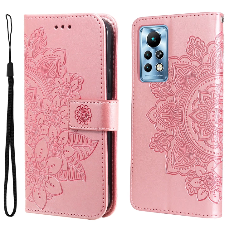 For Infinix Note 11 Pro/Note 11s 7-petal Flowers Embossing Pattern Horizontal Flip Leather Case
