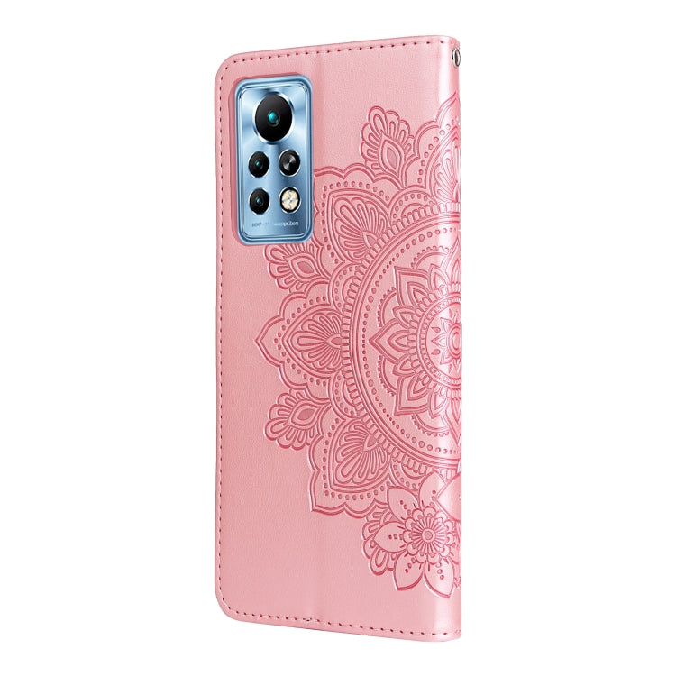 For Infinix Note 11 Pro/Note 11s 7-petal Flowers Embossing Pattern Horizontal Flip Leather Case