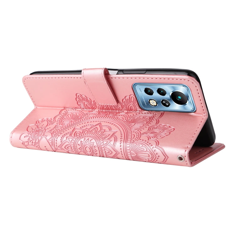 For Infinix Note 11 Pro/Note 11s 7-petal Flowers Embossing Pattern Horizontal Flip Leather Case