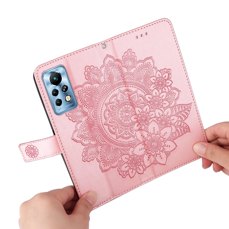 For Infinix Note 11 Pro/Note 11s 7-petal Flowers Embossing Pattern Horizontal Flip Leather Case