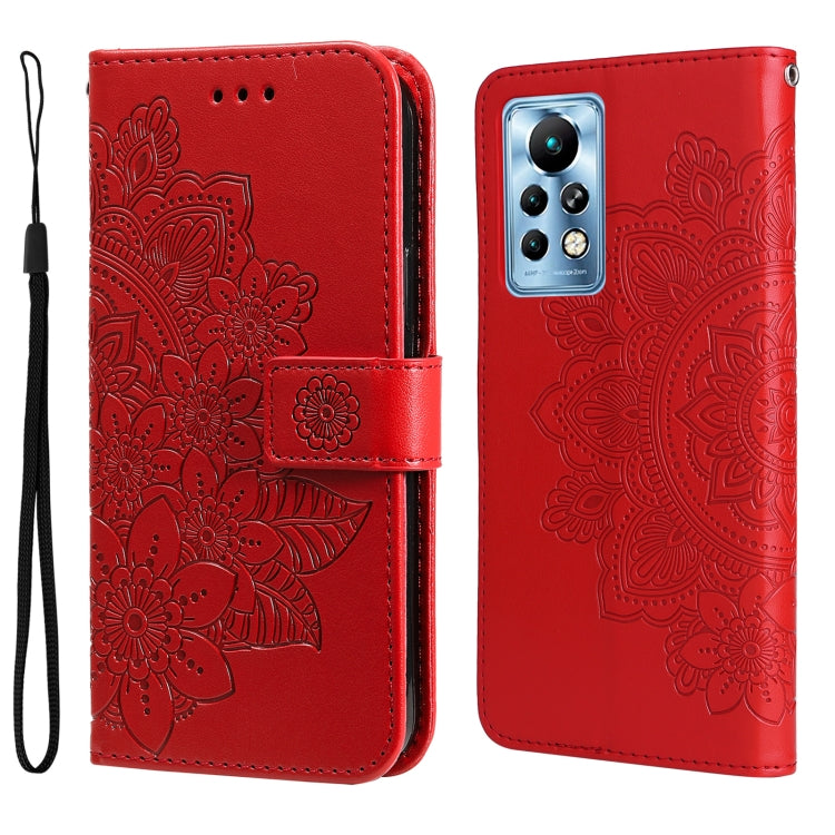 For Infinix Note 11 Pro/Note 11s 7-petal Flowers Embossing Pattern Horizontal Flip Leather Case