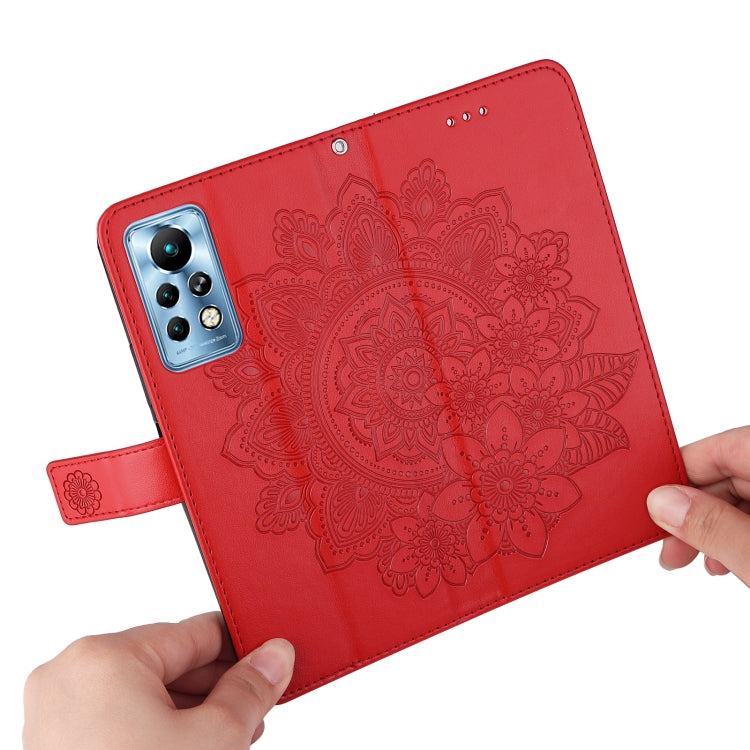For Infinix Note 11 Pro/Note 11s 7-petal Flowers Embossing Pattern Horizontal Flip Leather Case
