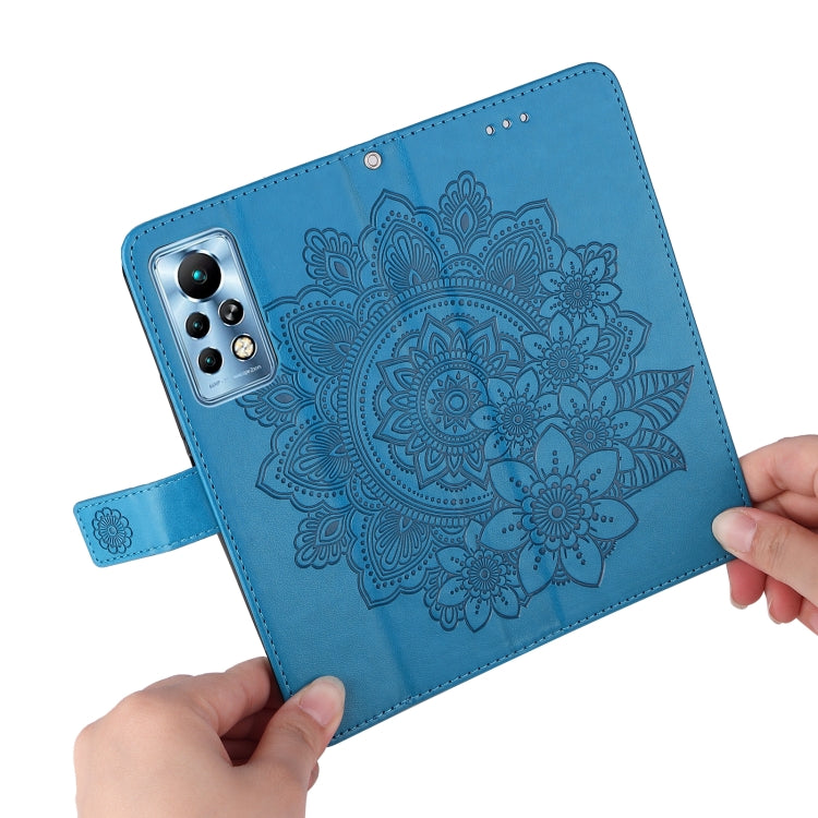 For Infinix Note 11 Pro/Note 11s 7-petal Flowers Embossing Pattern Horizontal Flip Leather Case
