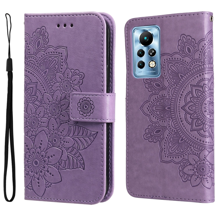 For Infinix Note 11 Pro/Note 11s 7-petal Flowers Embossing Pattern Horizontal Flip Leather Case