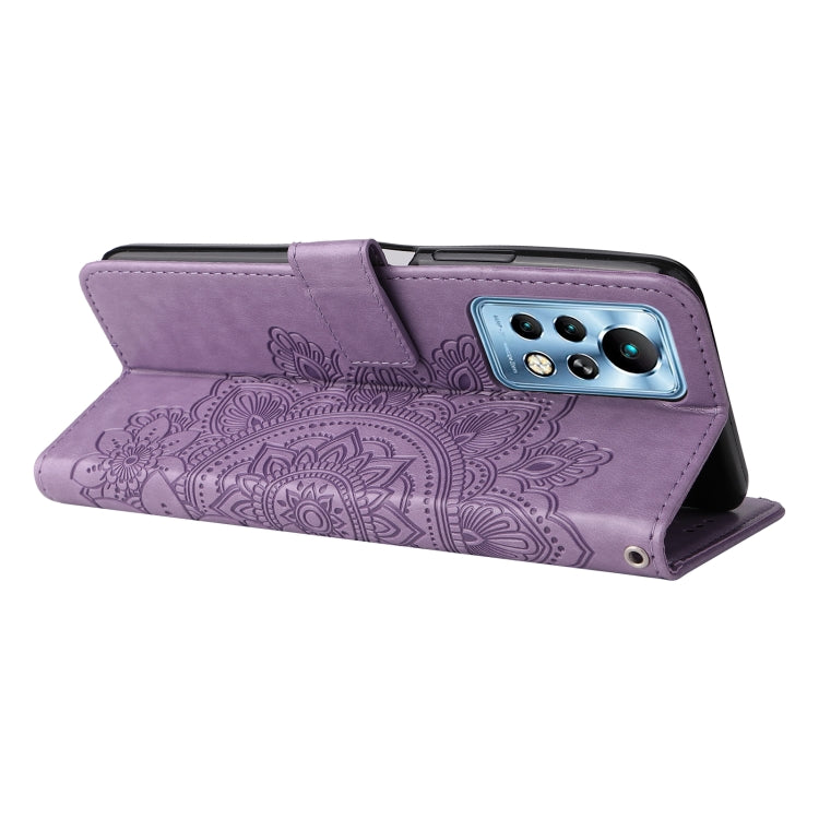 For Infinix Note 11 Pro/Note 11s 7-petal Flowers Embossing Pattern Horizontal Flip Leather Case