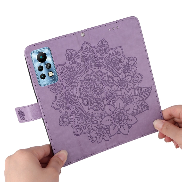 For Infinix Note 11 Pro/Note 11s 7-petal Flowers Embossing Pattern Horizontal Flip Leather Case